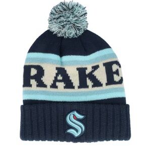EUC Seattle Kraken Knit Beanie Hat With Pom